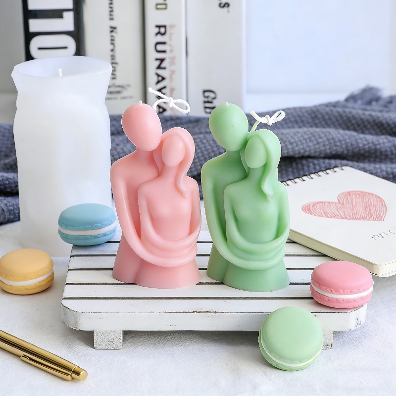 Model Kit Cement - Hugging Couple Silicone Candle Mold, Valentine's