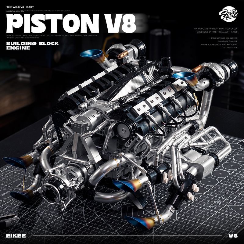 MOC Supercar V8 Engine Buildin - Model Kit V8 recension och pris